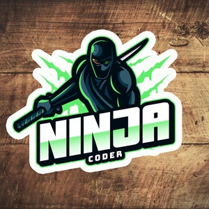 Ninja Coder - 緑のステッカー