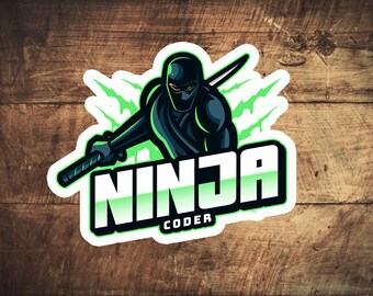 Ninja Coder - Green   stickers