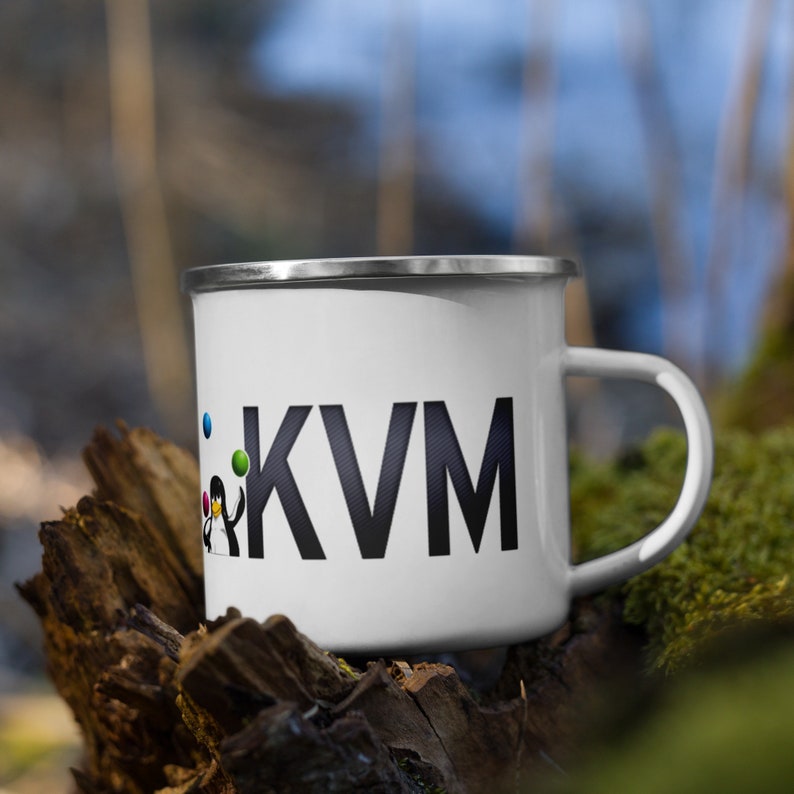 Linux KVM - Kernel Virtual Machine Enamel Mug
