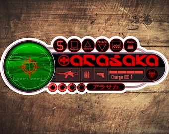 Cyberpunk - Arasaka Corporation アラサカ社 - en pegatinas rojas