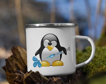 Linux SQL Injection - Cyber Security - Ethical Hacker Enamel Mug