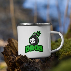 Cyber-Sicherheit - DDos Bombe - Schädel Emaille Becher