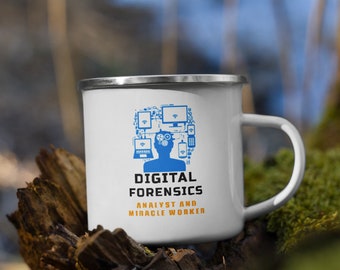 Cyber Security - Digital Forensics Analyst and Miracle Worker Enamel Mug