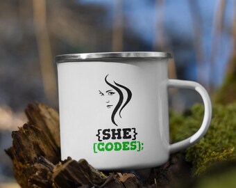 Women Who Code: She Codes Enamel Mug
