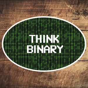 Denk binaire stickers