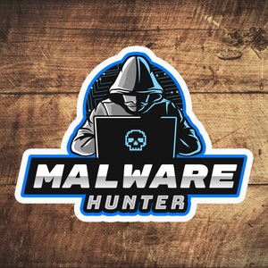 Cyber Security Malware Hunter Blue Aufkleber