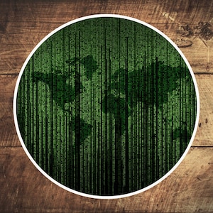 Digitale / Binaire Earth Map stickers