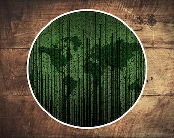 Digital / Binary Earth Karte Aufkleber