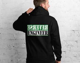 Cyber Security Reverse Engineer in Green Unisex Hoodie
