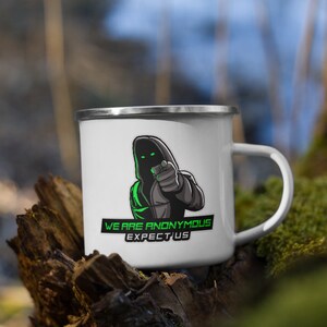 Cyber Security - Anonymous - Expect us! Enamel Mug