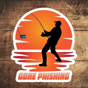 Gone Phishing - Sunset stickers