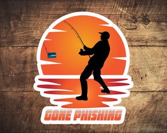 Gone Phishing - Sunset stickers