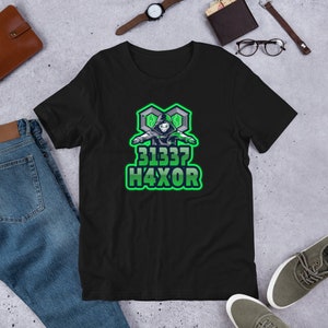Sicurezza informatica - 31337 H4X0R Verde a maniche corte Unisex T-Shirt