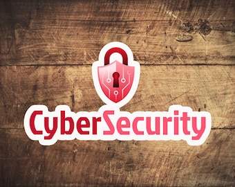 Cyber Security Lock Red   stickers