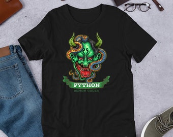 Koszulka z krótkim rękawem Python Demon Coder Unisex