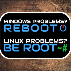 Windows Reboot Linux Be Root stickers