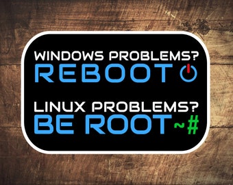Naklejki Windows Reboot Linux Be Root