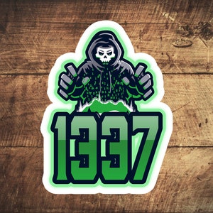 Hacker 1337 Green   stickers