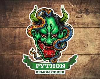 Python Dämon Coder Aufkleber
