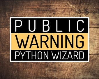 Ostrzeżenie publiczne – naklejki Python Wizard