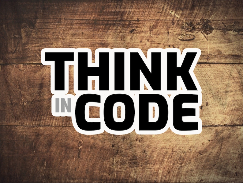 Kodare / Programmerare: Tänk i kod-klistermärken bild 1