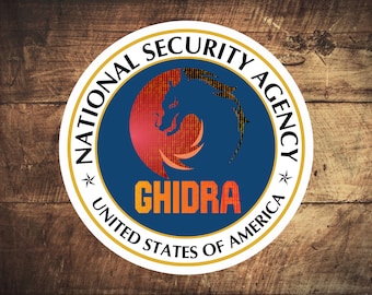 Cyber Security - NSA - Ghidra - Reverse Engineering tool - emblem   stickers