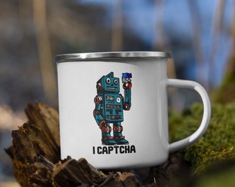 Captcha Robot - I Captcha Enamel Mug