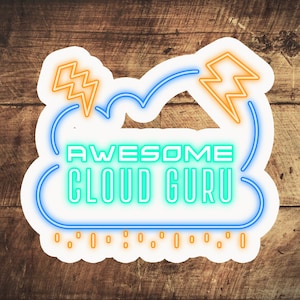 Cloud Computing - Fantastici adesivi al neon di Cloud Guru