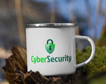 Cyber Security Lock Green Enamel Mug