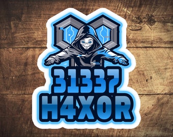 Cyber security - 31337 H4X0R Blue   stickers