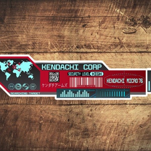 Cyberpunk - Corporation sci-fi Japanese Stickers - In Red