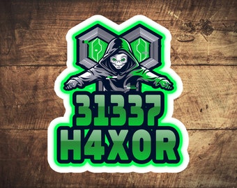 Cyber security - 31337 H4X0R Blue Green   stickers
