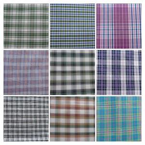 May include: Nine different plaid fabric swatches in various colors and patterns. The swatches are arranged in a 3x3 grid.