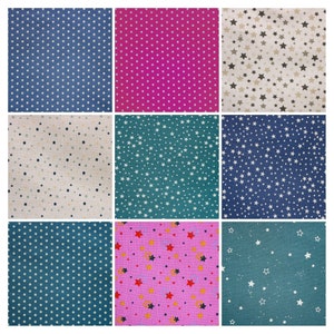 Stelle - tessuti di cotone con stelle per case delle bambole trapunta patchwork vestiti per bambole piccoli tessuti fantasia per 1:12 1to6