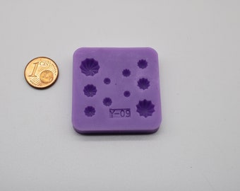 ドールハウスアクセサリー用シリコンモールド 1:12 カップケーキ、ワッフル、アイシング、バゲット、魚、シェル、ドーナト、樹脂鋳造用ケーキ、ポリマークレイ