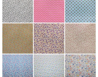 Cotton fabrics with small floral pattern for dollhouse, patchwork, quilt, doll clothes 1 to 6 1:12 DIY