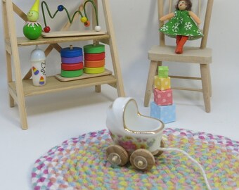 Bin _ BP _ 1:12 Dollhouse Miniatur Möbel Bollerwagen Kinderwagen für Puppe Spielzeug Geschenk Fa Bin _ BP _ 1:12 Dollhouse Miniatur Möbel Bollerwagen Kinderwagen für Puppe Spielzeug Geschenk Fa