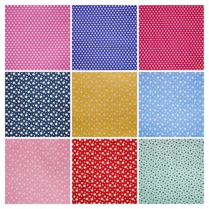 Stelle - tessuti di cotone con stelle per case delle bambole trapunta patchwork vestiti per bambole piccoli tessuti fantasia per 1:12 1to6
