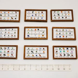 Mineral display gemstone collection shadow box for gemstones display case for a dollhouse 1:12 collector's accessory magician