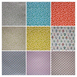 floral patterns, flowers - cotton fabrics for dollhouse patchwork quilt doll clothes small patterned fabrics for 1:12 1 to 6 daisies