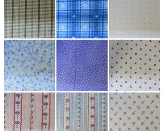 Flannel fabric for dollhouses, patchwork, quilt, doll clothes small patterned fabrics for 1:12, 1 to 6 - 25 x 30 cm in size