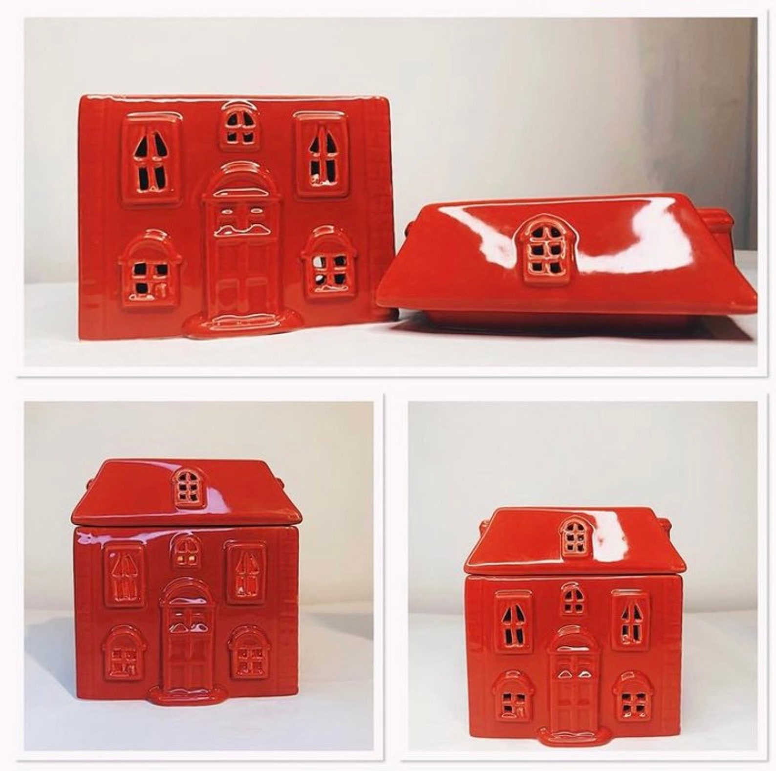 Red house wax melt burner Etsy