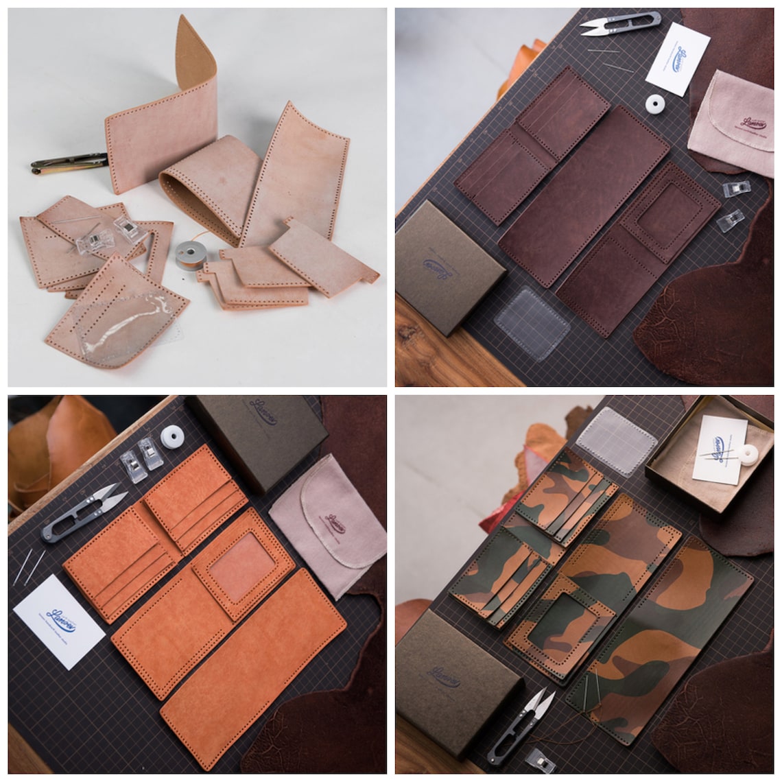 DIY Leather Wallet Kit for Beginner With Tools Fog Wax Etsy