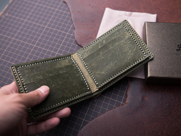 DIY Leather Wallet Kit for Beginner With Tools Fog Wax Etsy