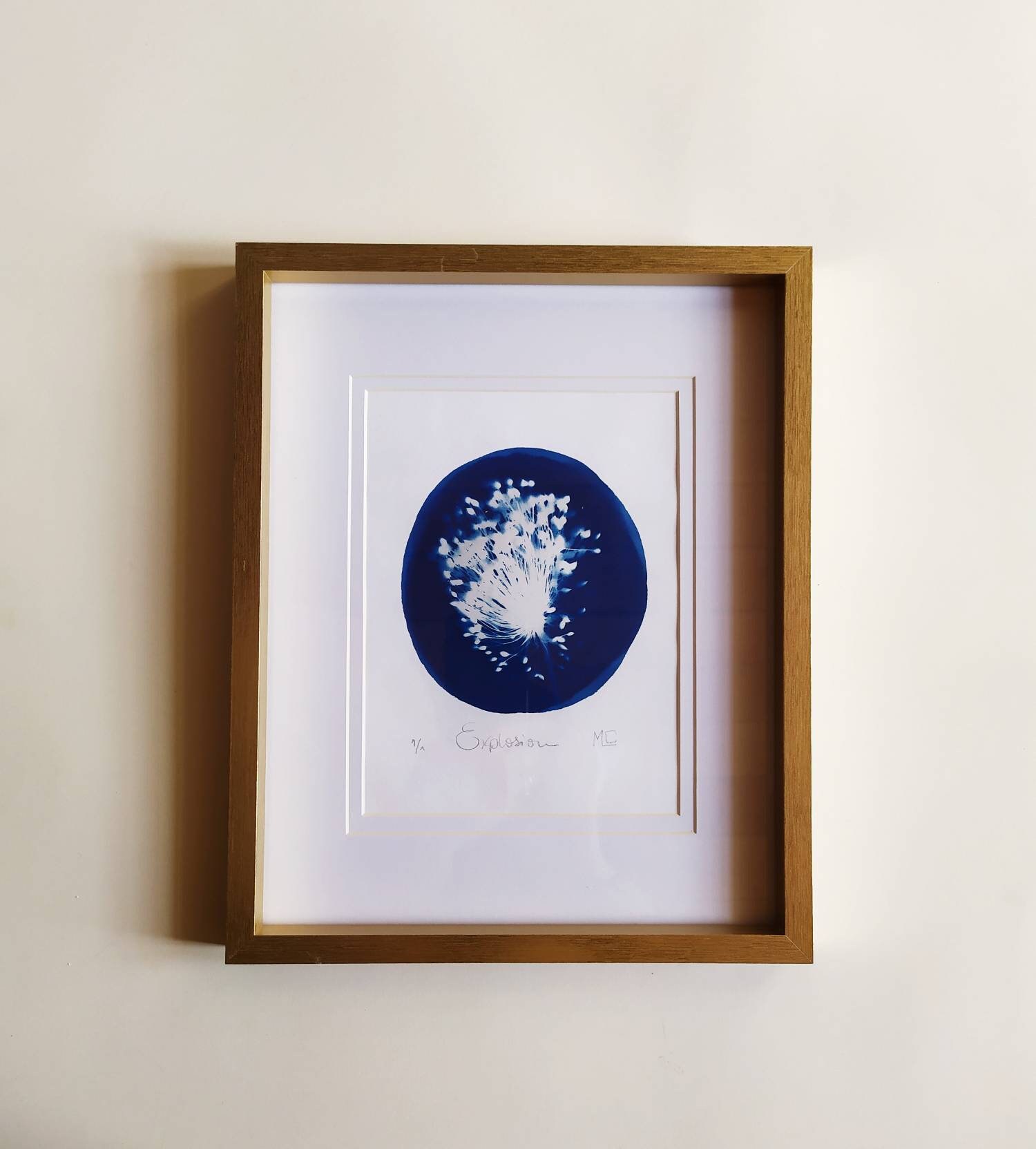 Cyanotype Explosion sur Papier Aquarelle