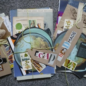 Diarios basura, efímeras vintage, efímeras de álbumes de recortes, kits de collage, paquetes de papel.