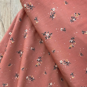 Dusky Rose Delicate Ditsy, 100% Soft Woven Viscose, Original Design, Dressmaking & Sewing, Sold by the 0.5m