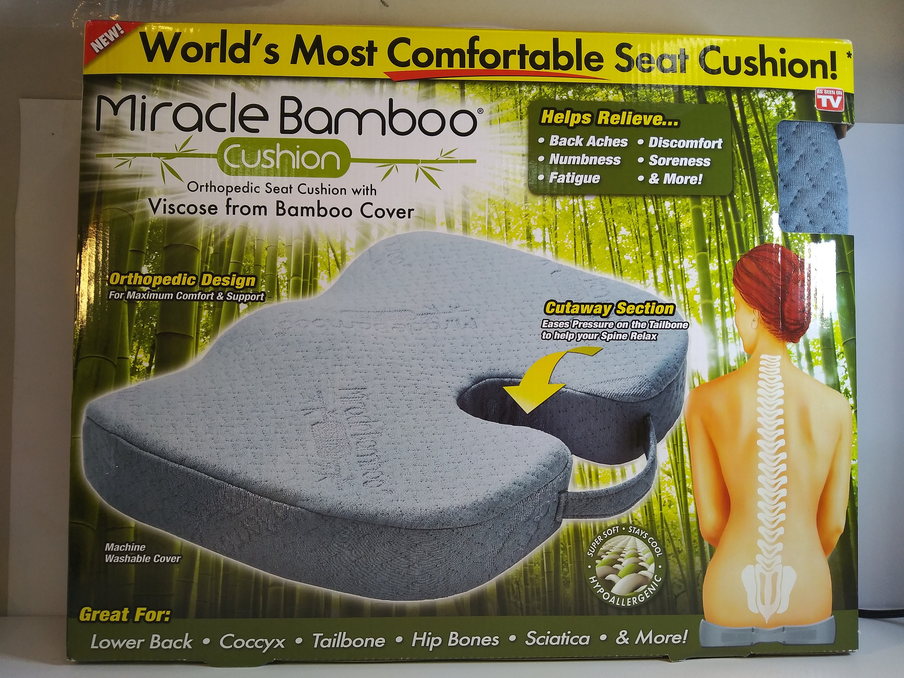 Miracle Orthopedic Bamboo Cushion Comfort Seat Soft Foam Pad Seat