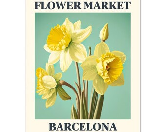 Flower Market Print Barcelona | Classic Matte Paper Poster