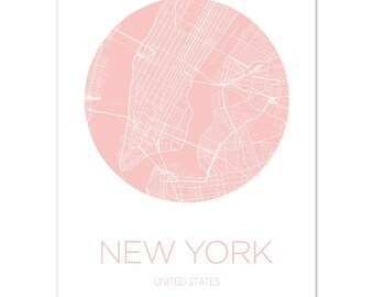 New York Stadt Karte, New York Map, Poster Geschenk, Karte Druck, Classic Matte Paper Poster